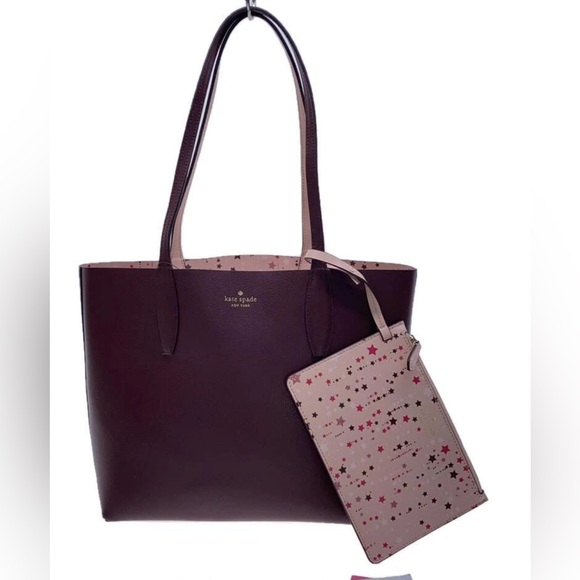 Kate Spade Burgundy Tote with Star Pouch - Picture 1 of 10
